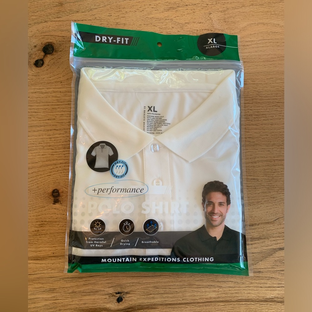 Mountain Expeditions Performance Dri-fit Polo‎ White Men’s XL NWT